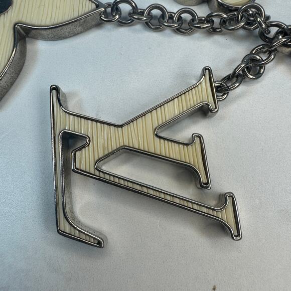 Louis Vuitton Fleur d'Epi Keychain Bag Charm Resin/Brass Key Holder Monogram LV - Picture 5 of 9